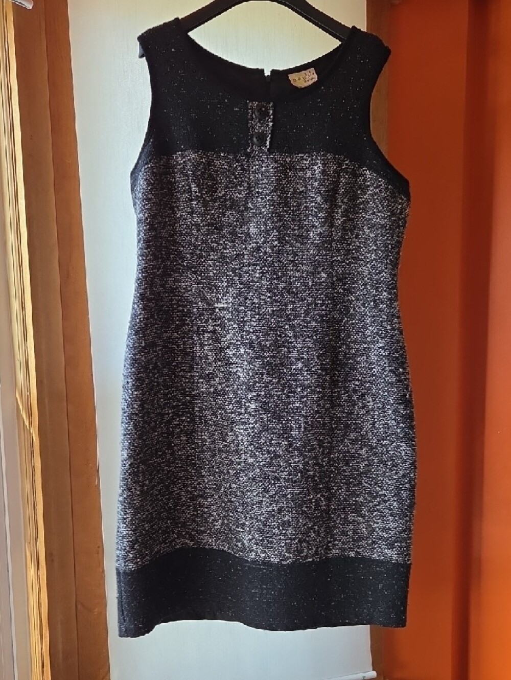 Black & Gray Tweed Shift Dress